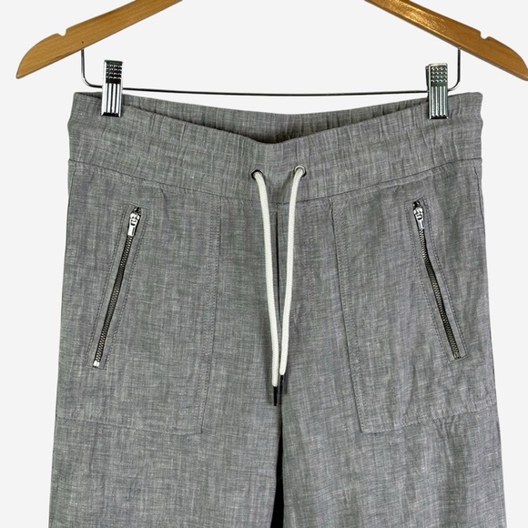 Athleta Cabo Linen Wide Leg Pant Womens Size 2 Gray Heather Lagenlook 447244-01 - Picture 4 of 13